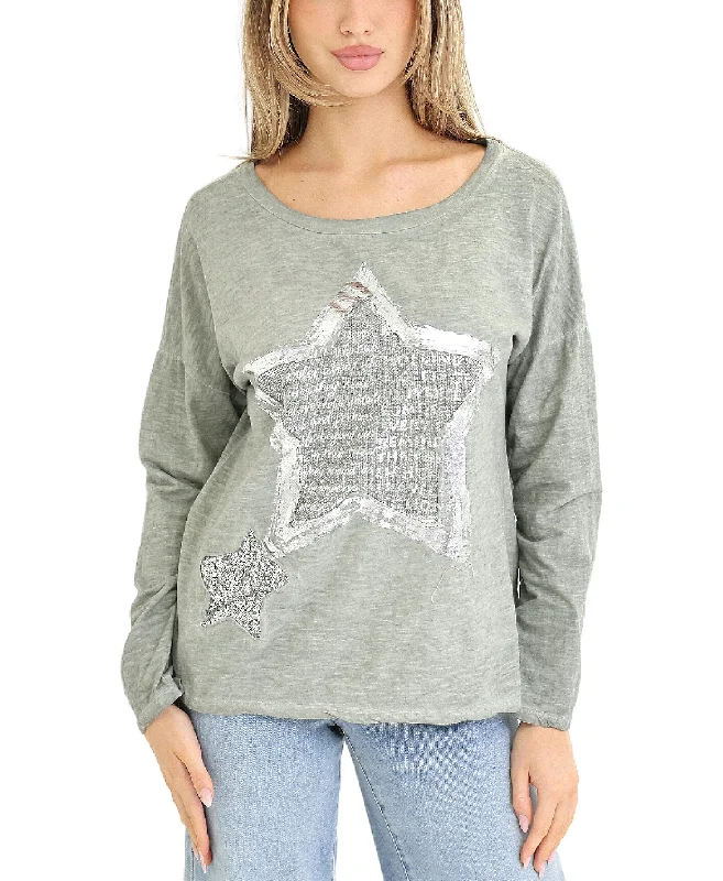 Weekend Offers That Shine Star Long Sleeve Cotton Tee