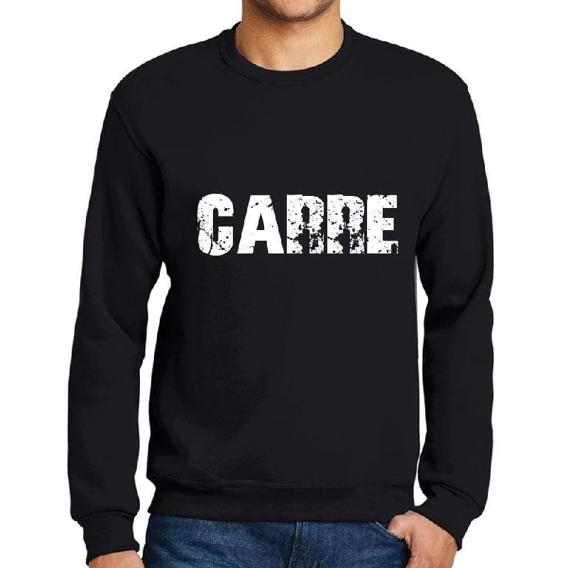 Stock Clearance Men's Printed Graphic Sweatshirt Popular Words CARRE Deep Black