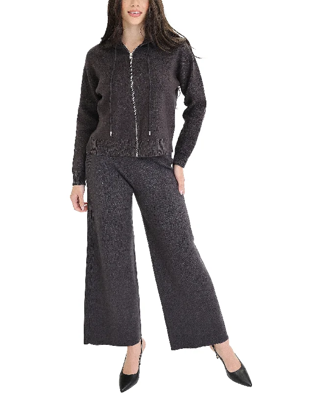 Weekend Discounts to Celebrate Knit Zip Front Hoodie & Knit Pants Sets- 2 Pc Set