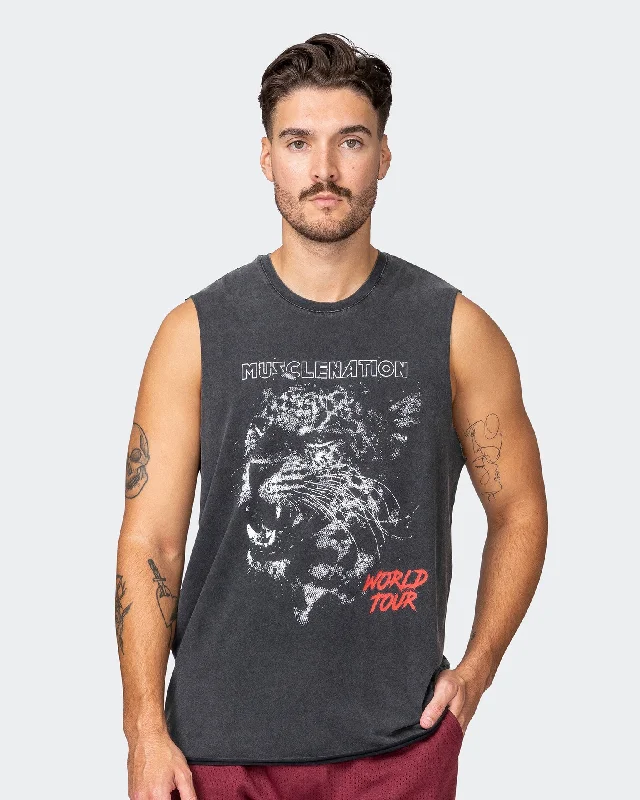 Unbeatable Prices Leopard Vintage Tank - Washed Black