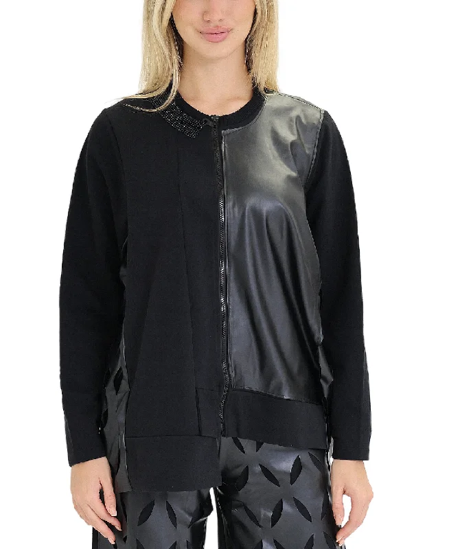 Value Deals Faux Leather Jacket w/ Cut-Outs
