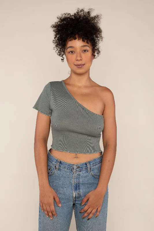 Weekend Deals That Dazzle One Shoulder Rib Top