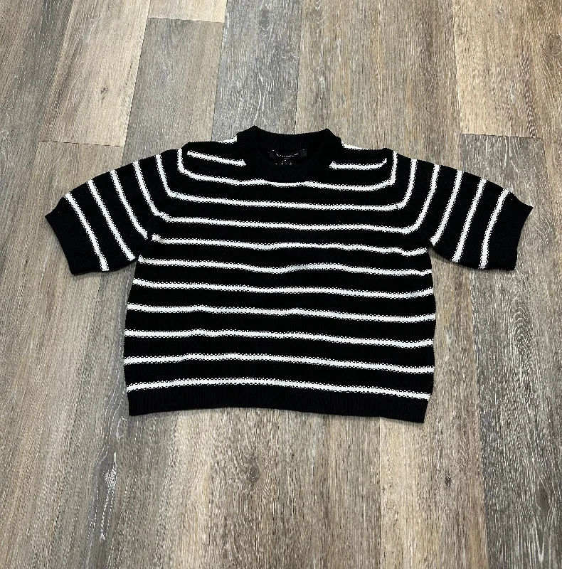Super Deal Sweater Short Sleeve By French Connection In Striped Pattern, Size: L