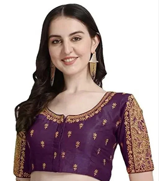 Mega Discount Women's Purple Phantom Silk Readymade Blouse