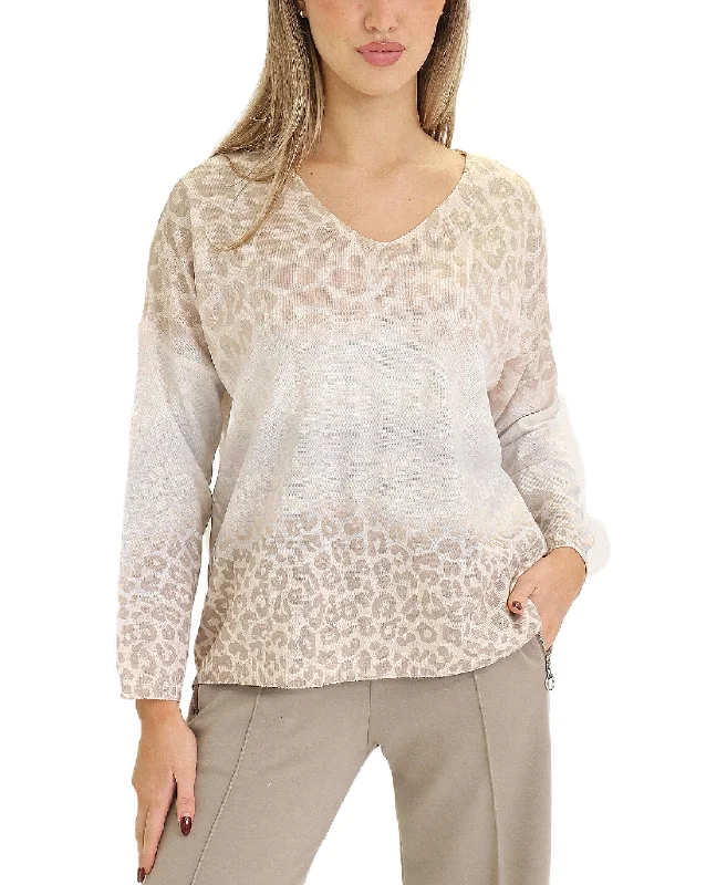 Weekend Savings Spree Ombre Leopard Knit Top