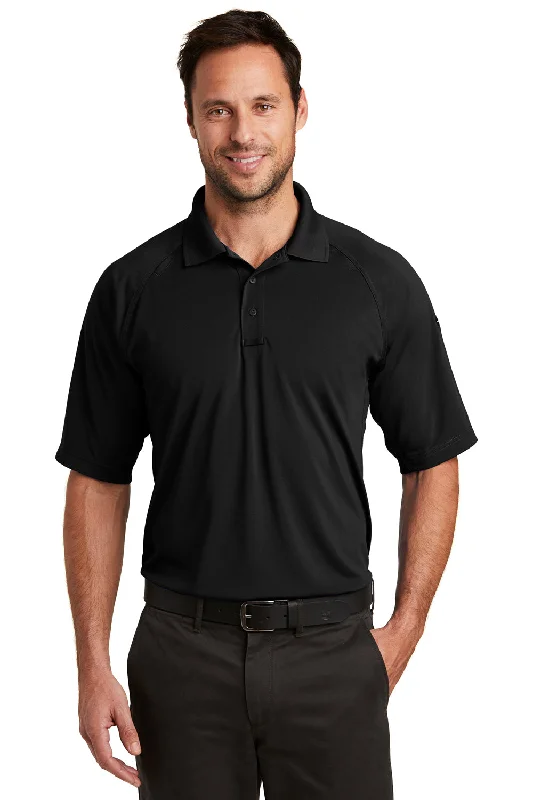 Stock Clearance CornerStone Mens Select Tactical Moisture Wicking Short Sleeve Polo Shirt - Black