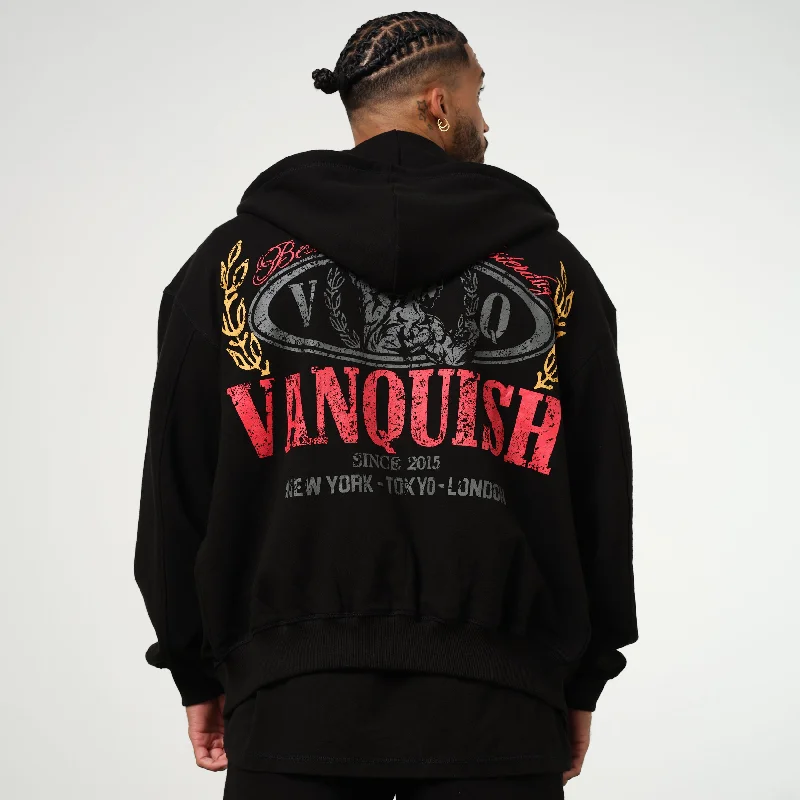 Great Bargain Vanquish Trophy Black Zip Oversized Hoodie