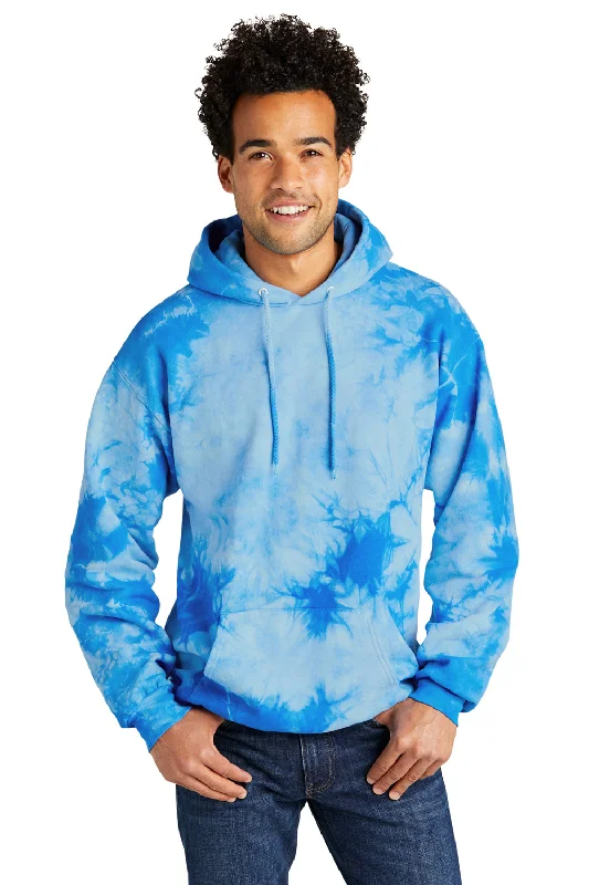New Markdowns Port & Company Mens Crystal Tie-Dye Hooded Sweatshirt Hoodie w/ Pouch Pocket - Sky Blue New Markdowns Port & Company Mens Crystal Tie-Dye Hooded Sweatshirt Hoodie w/ Pouch Pocket - Sky Blue
