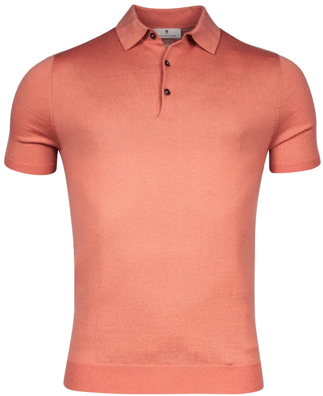 Blowout Sale ID24441-Thomas Maine Coral Merino Polo