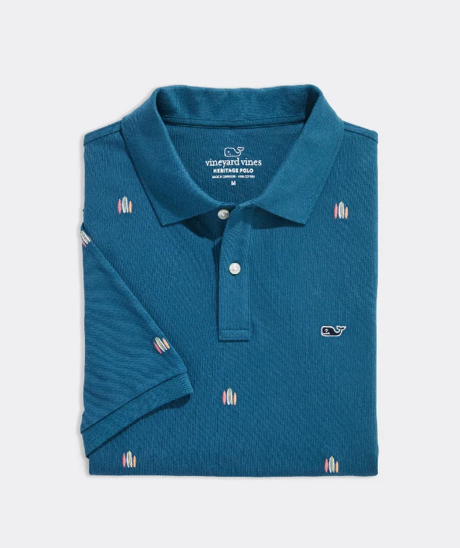 Novelty Embroidered Heritage Pique Polo