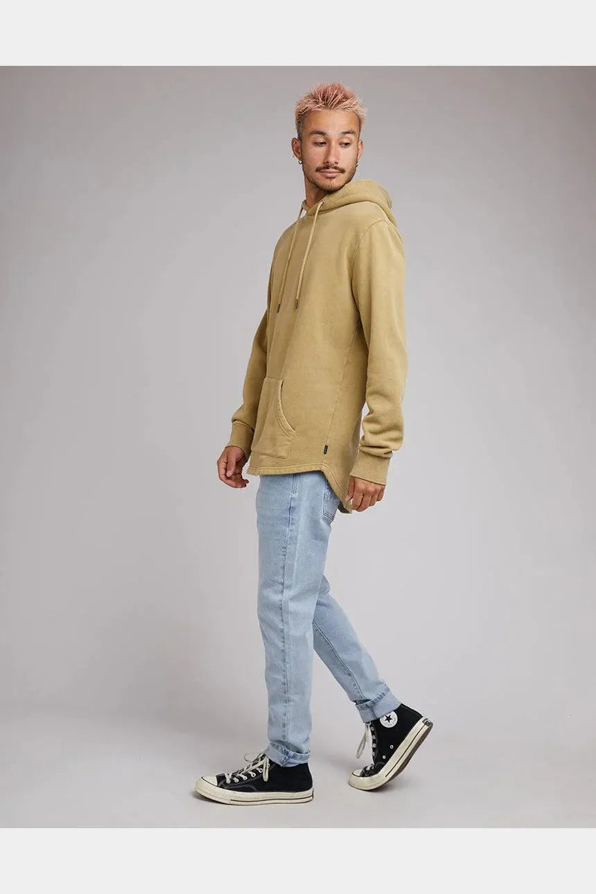 Act Now SILENT THEORY Curved hem hoody - Fennel