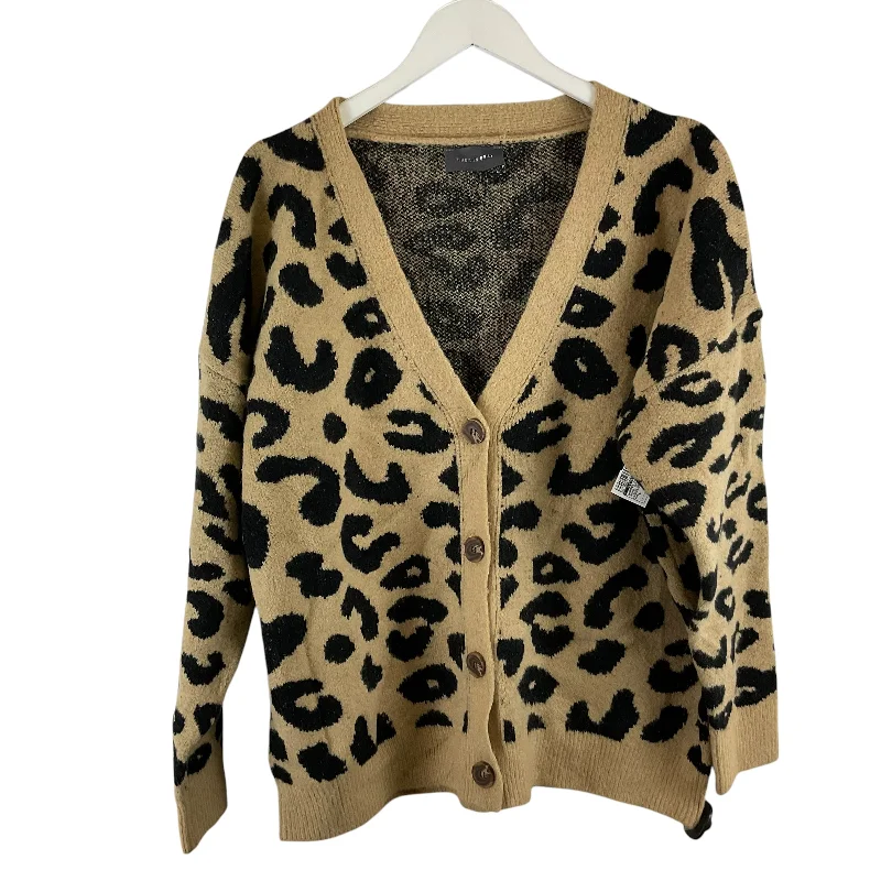 Weekend Bargains to Enjoy Sweater Cardigan By Clothes Mentor In Animal Print, Size: L