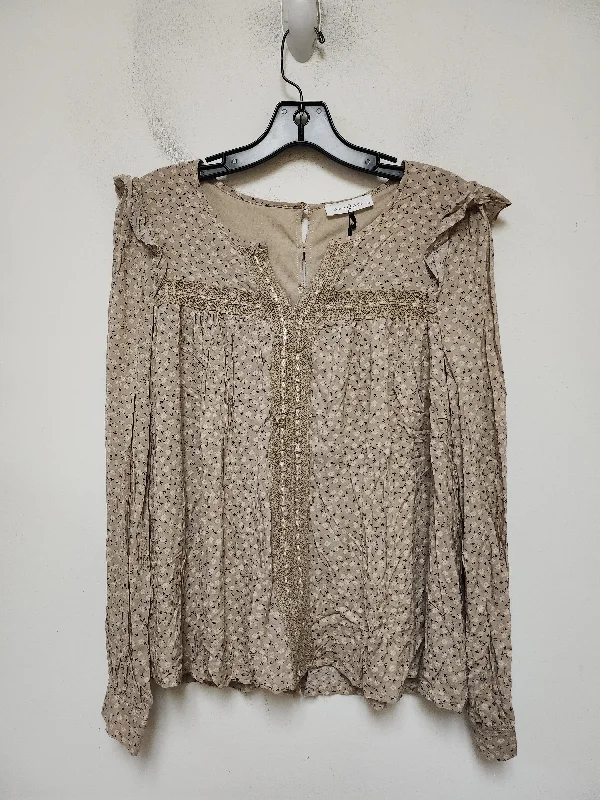 Weekend Discounts Worth Grabbing Top Long Sleeve By Clothes Mentor In Tan, Size: M