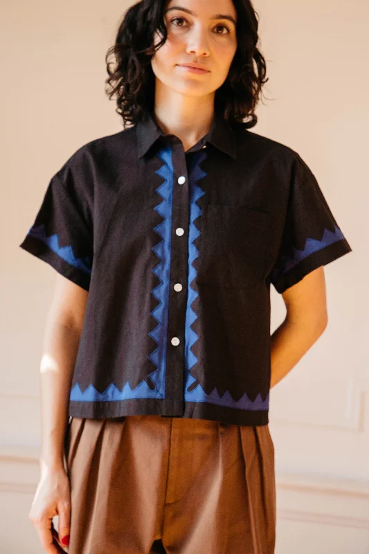 Corso Buttondown -  Black/Cobalt