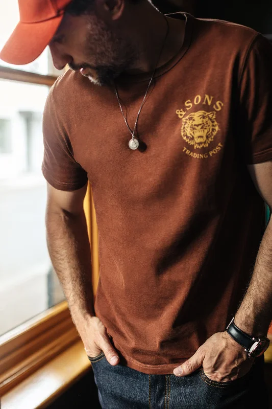 Super Bargain &SONS Tiger T-shirt Chocolate Brown