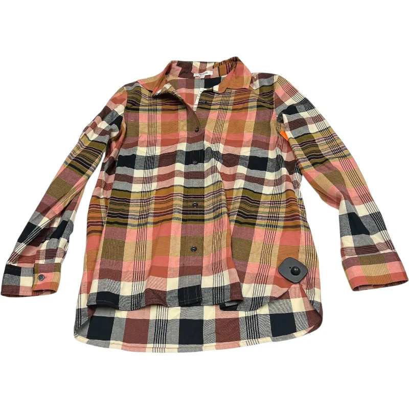 Weekend Savings Bonanza Top Long Sleeve By Madewell In Orange & Yellow, Size: S