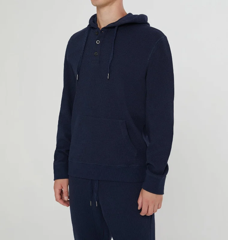 Last Chance Onia Waffle Half Button Hoodie