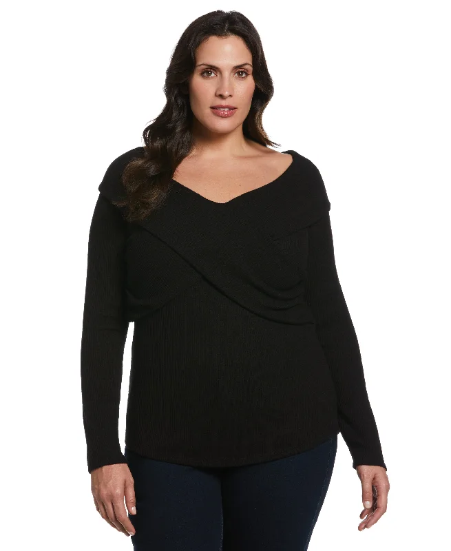 Weekend Deals That Sizzle Plus Size Marilyn Ribbed Crossover Top