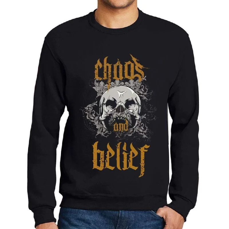 Weekend Deals That Wow Ultrabasic - Homme Imprimé Graphique Sweat-Shirt Chaos and Belief Noir Profond Weekend Deals That Wow Ultrabasic - Homme Imprimé Graphique Sweat-Shirt Chaos and Belief Noir Profond