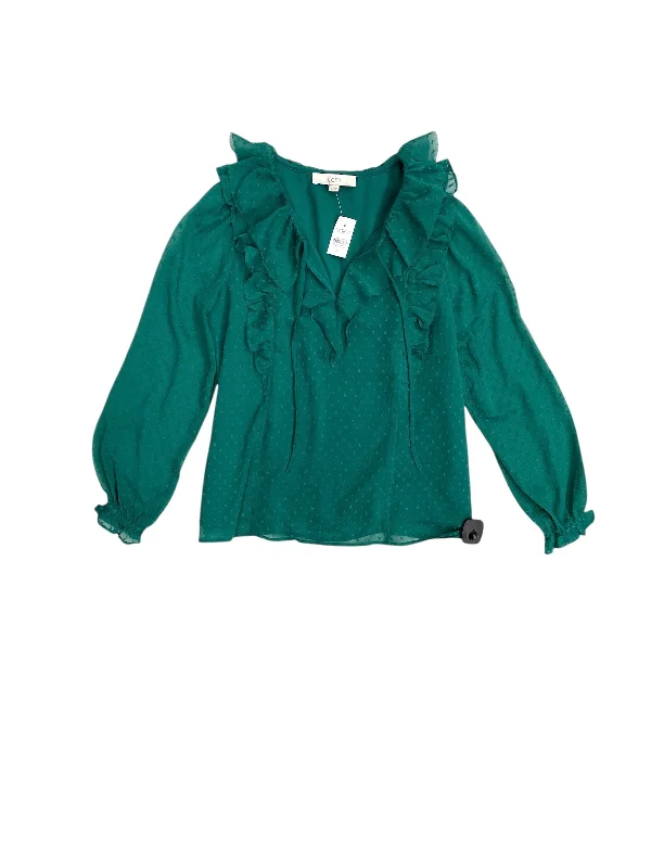 Weekend Savings Extravaganza Top Long Sleeve By Loft In Green, Size: S