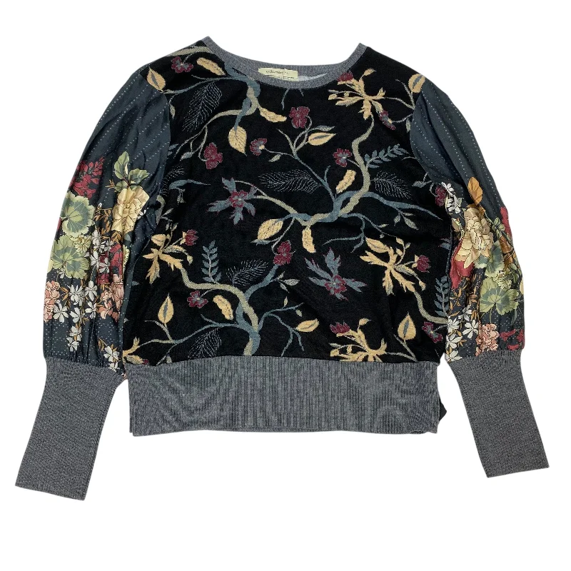 Low Price Top Long Sleeve By Aldomartins In Black & Grey, Size: M