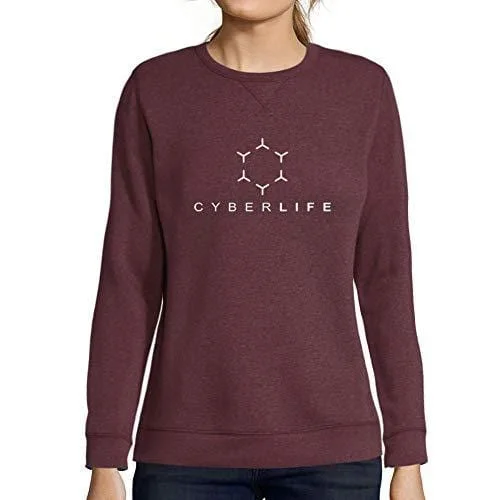 Factory Direct Sale Ultrabasic - Femme Graphique Cyberlife Sweatshirt Action de Grâces Xmas Cadeau Idées Tee Gris Chiné Bordeaux Factory Direct Sale Ultrabasic - Femme Graphique Cyberlife Sweatshirt Action de Grâces Xmas Cadeau Idées Tee Gris Chiné Bordeaux