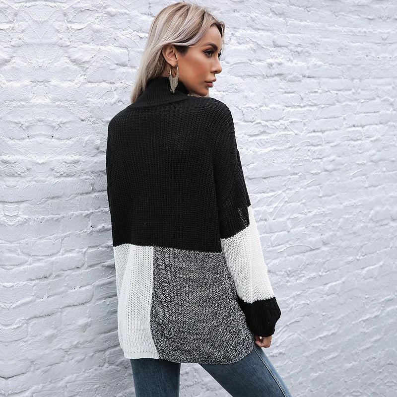 Knitted Semi-Turtleneck Sweater Wholesale Women Clothing