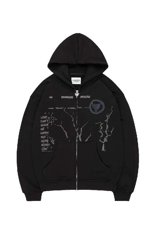 Weekend Discounts to Delight MONEY ROOTED ZIP ALL BLACK
