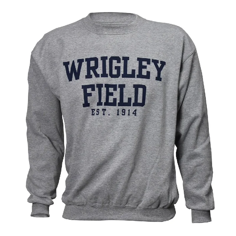 Weekend Discounts Worth Grabbing Wrigley Field Est. Grey Core Crew Sweatshirt