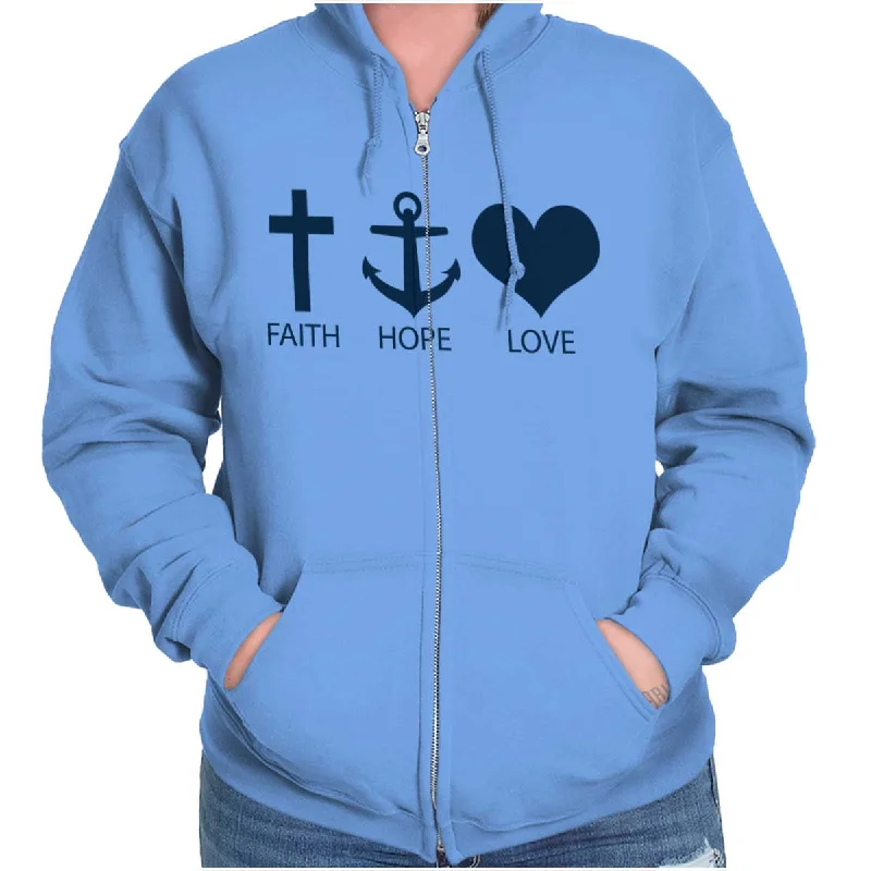 Faith Anchor Love Zip Hoodie