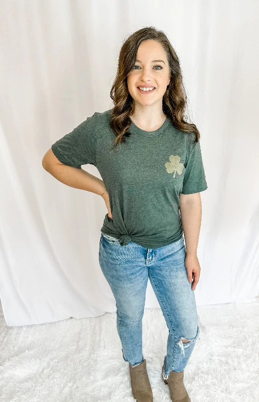 Glitter Shamrock Graphic Tee