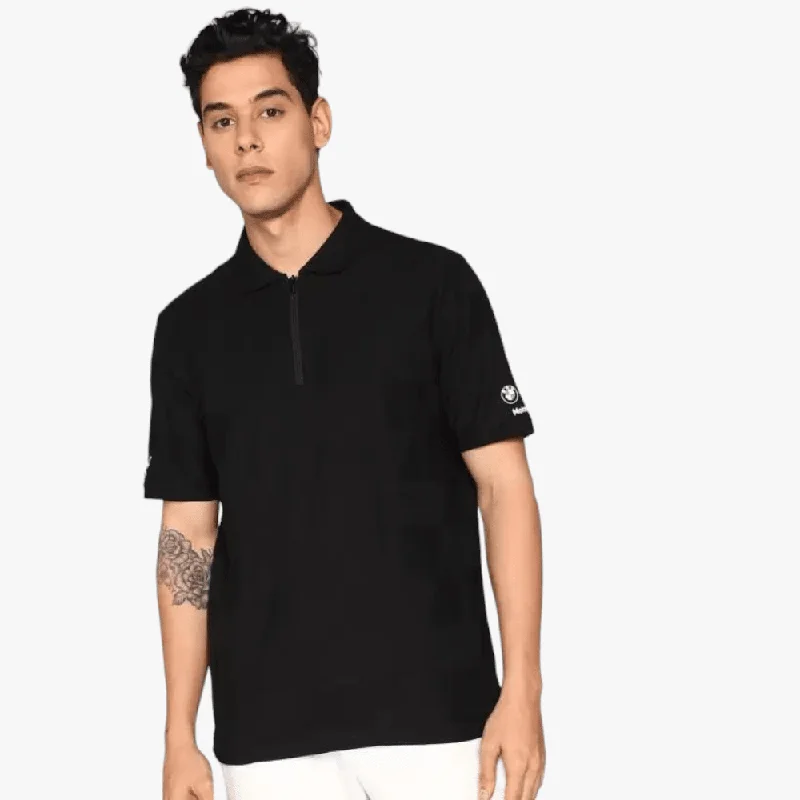 Weekend Savings Spectacular Puma Mens Bmw Mms Jacquard Short Sleeve Golfer Black