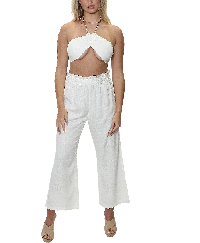 Weekend Shopping Made Better Bandana Wrap Halter Top & Pants - 2 Pc Set