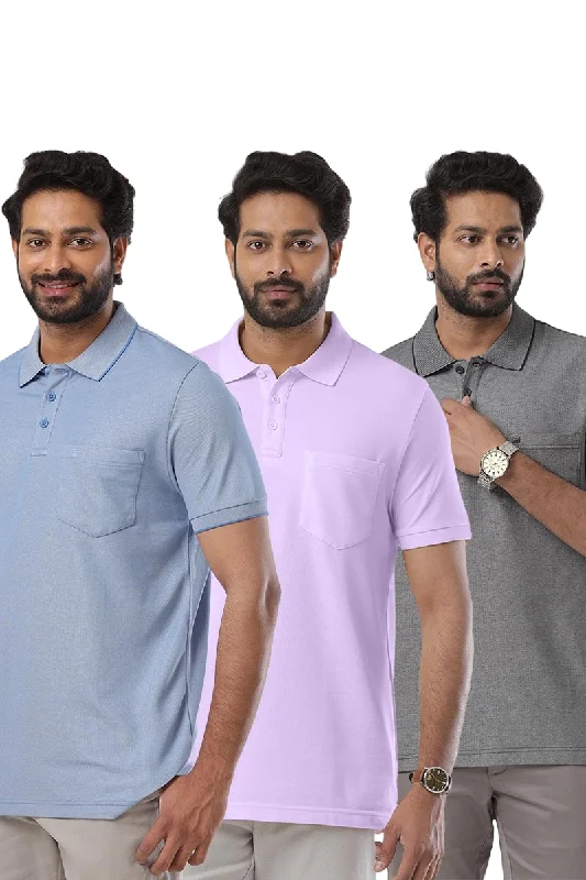 Quick Sale Golf Polo - Multicolor T-Shirts Pack Of 3 Combo For Men | Ariser