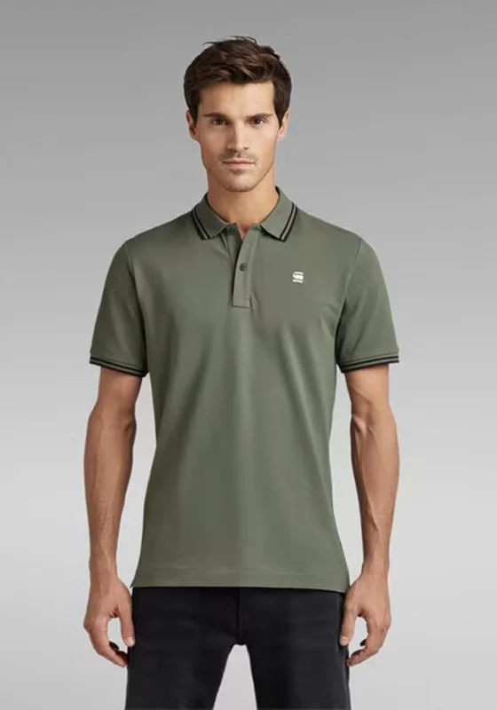Extra Discounts G-Star Raw Dunda Slim Stripe Polo Shirt, Hunter