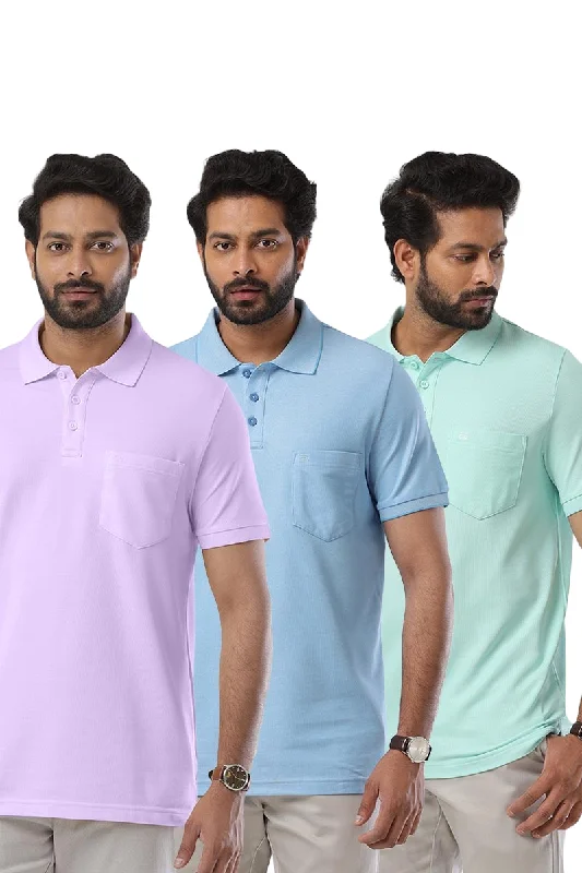 Exclusive Savings Golf Polo - Multicolor T-Shirts Pack Of 3 Combo For Men | Ariser