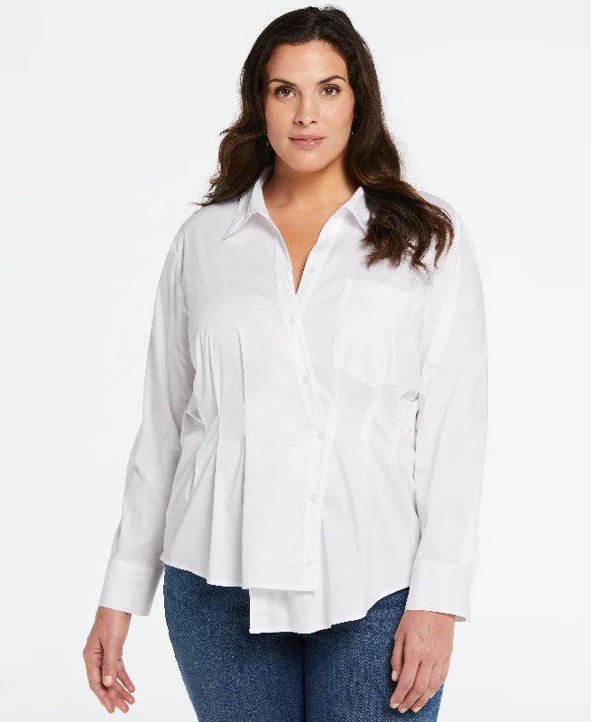 Weekend Deals That Dazzle Plus Size Asymmetrical Wrap Button Up Top