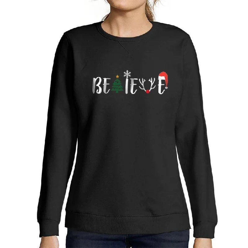 Instant Discount ULTRABASIC - Graphic Women's Christmas Believe Tree Sweatshirt Xmas Gift Ideas Deep Black Instant Discount ULTRABASIC - Graphic Women's Christmas Believe Tree Sweatshirt Xmas Gift Ideas Deep Black