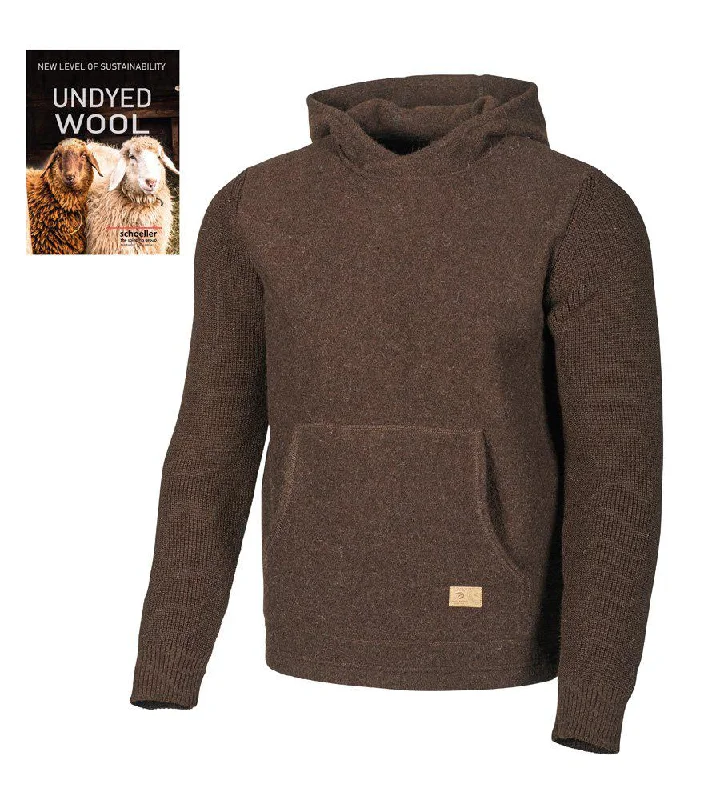 Special Buy NLS PENTLAND HOOD, 100% OFÄRGAD ULL  — COFFEE BEAN