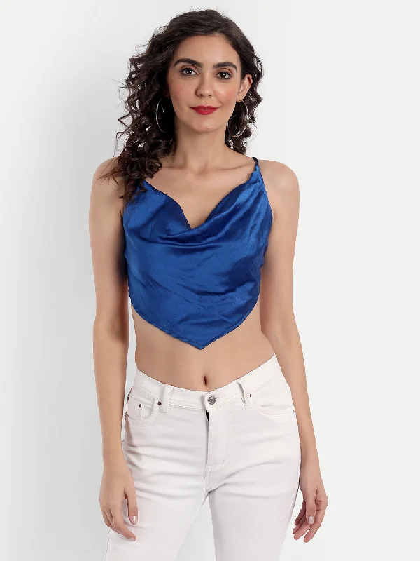 Dainty Satin Top Blue