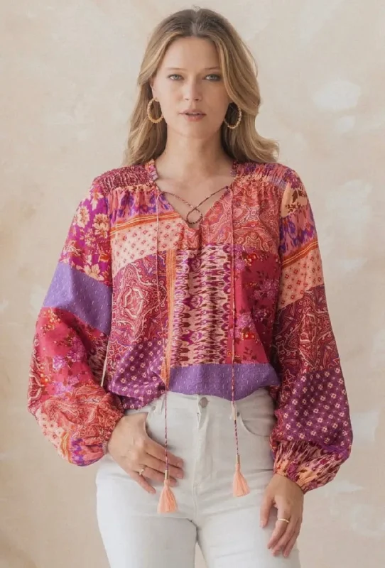 Warming Up Boho Patchwork Top