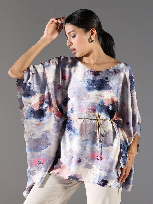 Weekend Savings Spectacular Women Grey Abstract Top