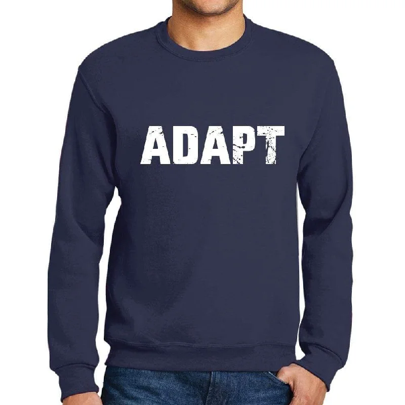 Shop and Save Men's Printed Graphic Sweatshirt Popular Words ADAPT French Navy