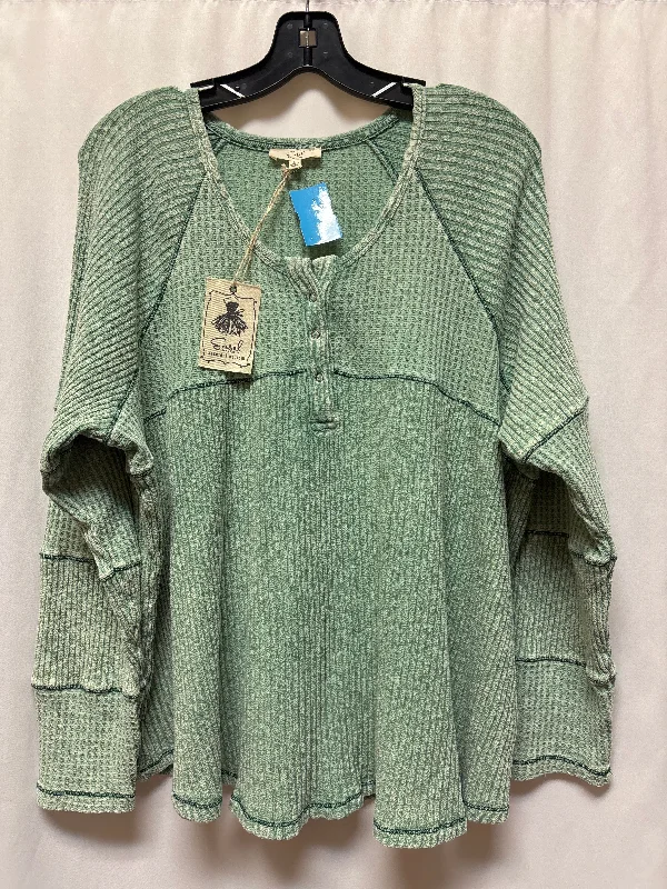 Weekend Discounts to Love Top Long Sleeve By Easel In Green, Size: L