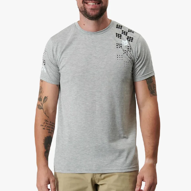 Closeout Fox Mens Check It Short Sleeve Tee Heather Dirt Grey