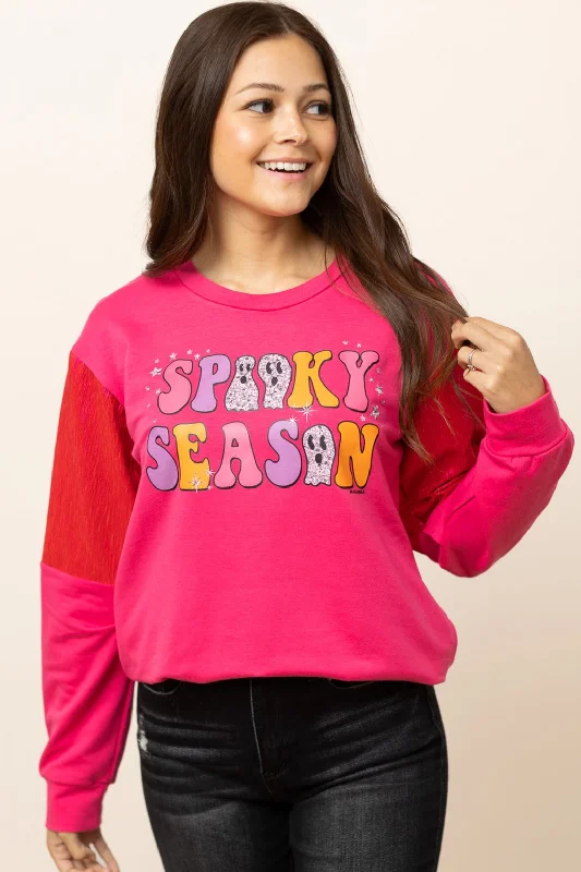 Spooky Season on Hot Pink Sweatshirt