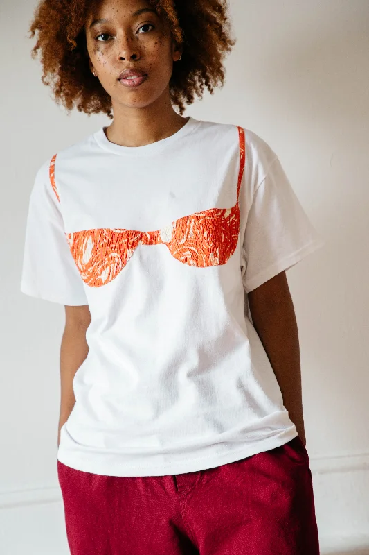 Florida Woman Appliqué T  - White/ Orange Swirl