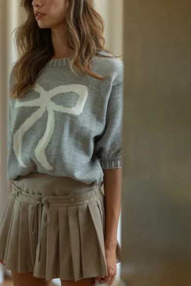 Grey Bow Sweater