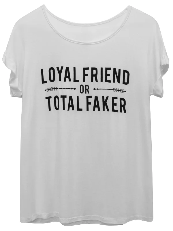 Loyal Friend Or Total Faker Loose Fit T-Shirt Size Small