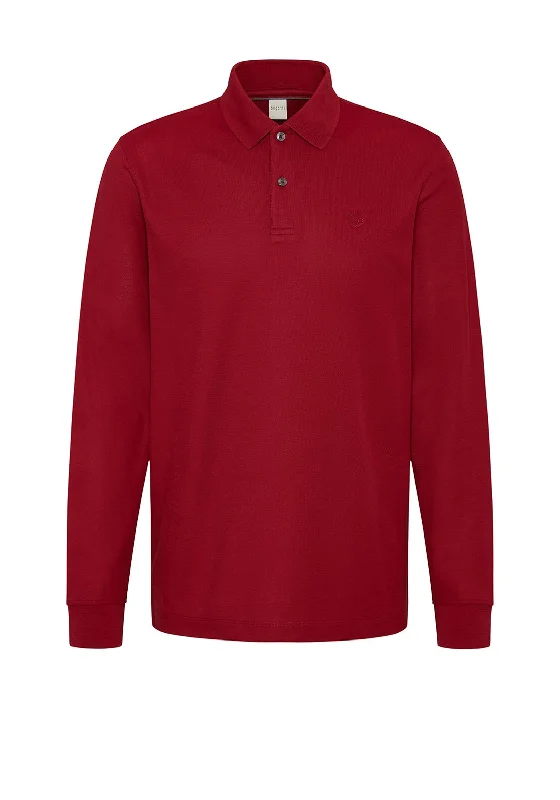 Overstock Bugatti Long Sleeve Polo Shirt, Red